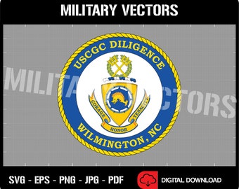 USCGC Diligence (WMEC-616) - U.S. Coast Guard Cutter Ship - Patch Pin Logo Decal Emblem Crest Insignia - Digital SVG Vector Cricut File