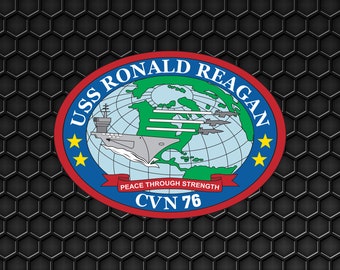 US Navy USS Ronald Reagan CVN-76 Aircraft Carrier - Patch Pin Logo Decal Emblem Crest Insignia - Digital Svg Eps Png Jpg Vector Cricut File