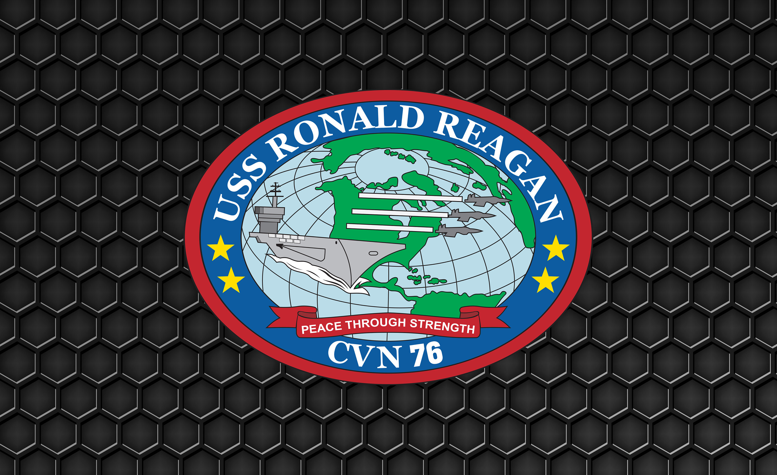 US Navy USS Ronald Reagan CVN-76 Aircraft Carrier - Patch Pin Logo