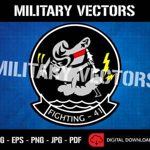 May include: A black and white illustration of a cartoon creature with a red stripe across its head, holding a lightning bolt. The creature is surrounded by a black circle with the text "FIGHTING - 41" in white.