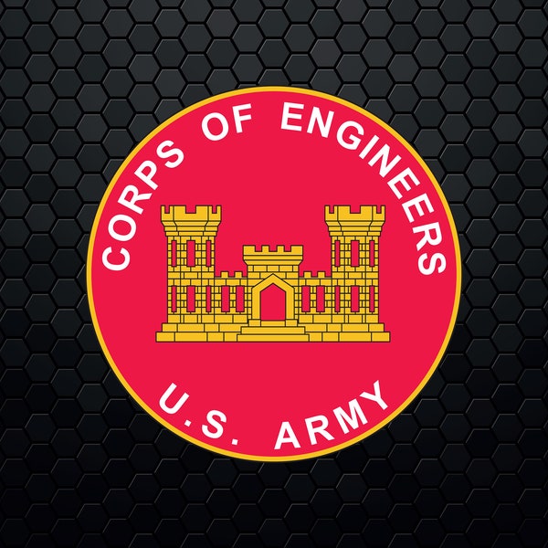 US Army Corps of Engineers Branch Plaque - Patch Logo Decal Emblem Crest Insignia - Digital Svg Vector Cricut File