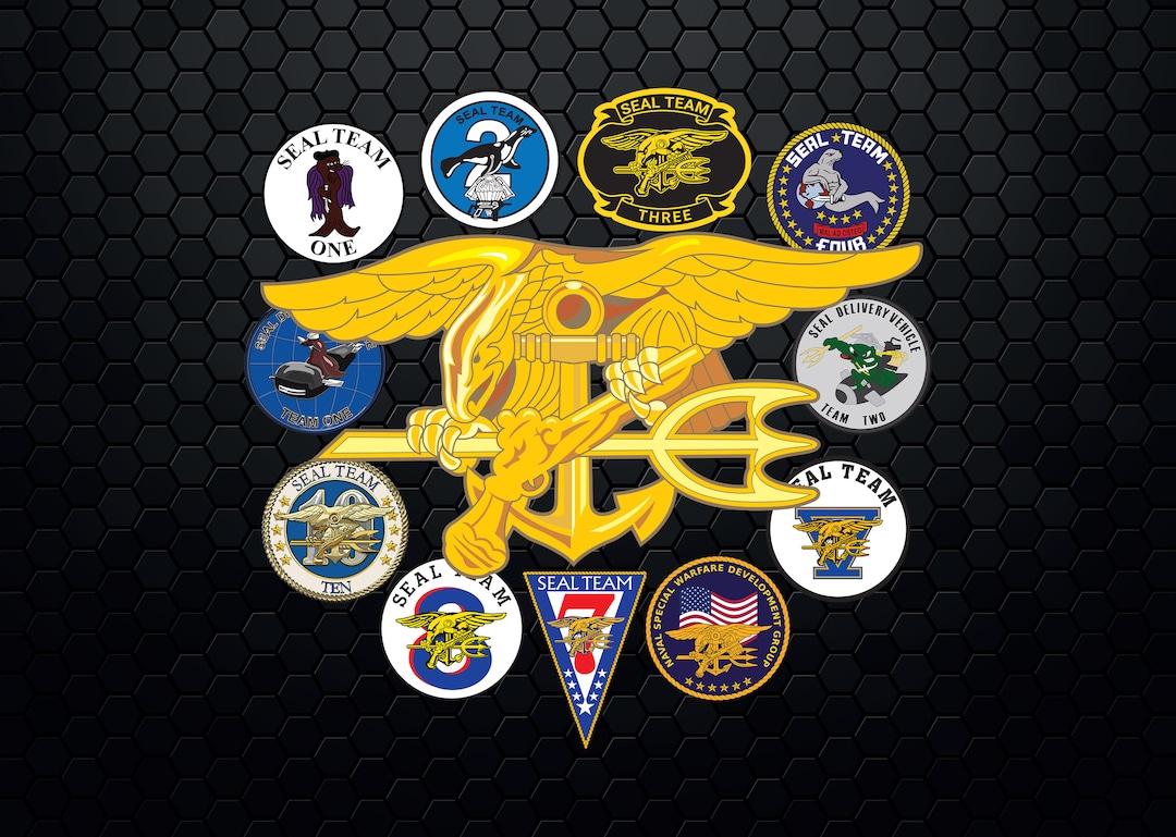 米海軍特殊部隊 SEAL チームとトライデント - パッチ ピン ロゴ