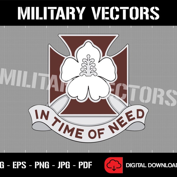 U.S. Army 30th Field Hospital - Medical Corps Patch Logo Decal Emblem Crest Insignia - Digital SVG Cricut Vector Cnc Cut File