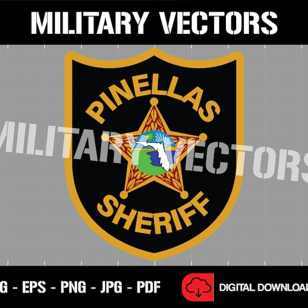 Pinellas County Sheriff - Law Enforcement - Patch Logo Decal Emblem Crest Insignia Badge - Digital SVG Vector Cricut File