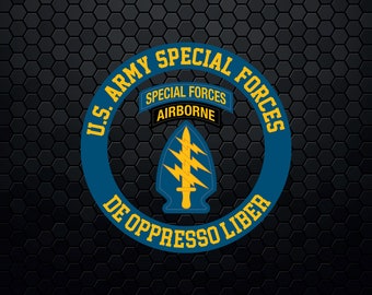 アメリカ陸軍特殊部隊 - De Oppresso Liber - パッチ ロゴ デカール