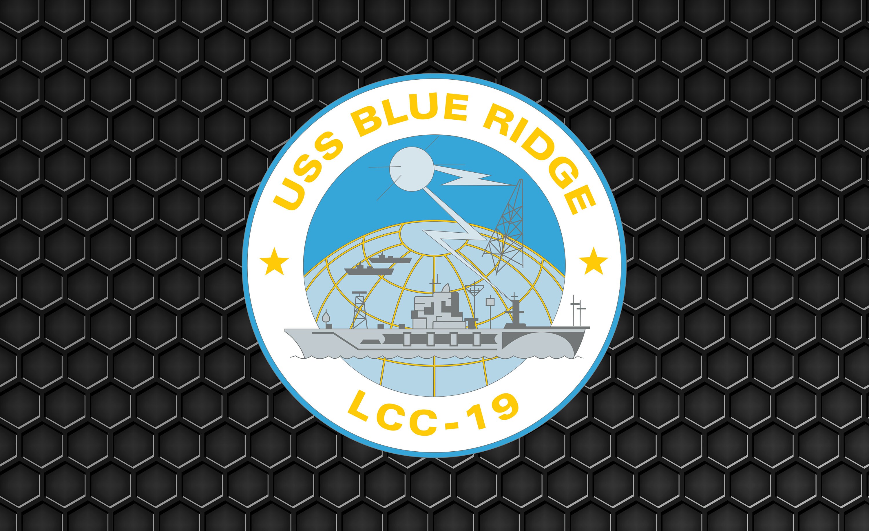 STICKER USN US NAVY LCC 19 USS BLUE RIDGE 