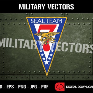 U.S. Navy SEAL Team 7 - Naval Special Warfare Command (NSWC) - Patch Pin Logo Decal Emblem Crest Insignia - Digital SVG Vector Cricut File