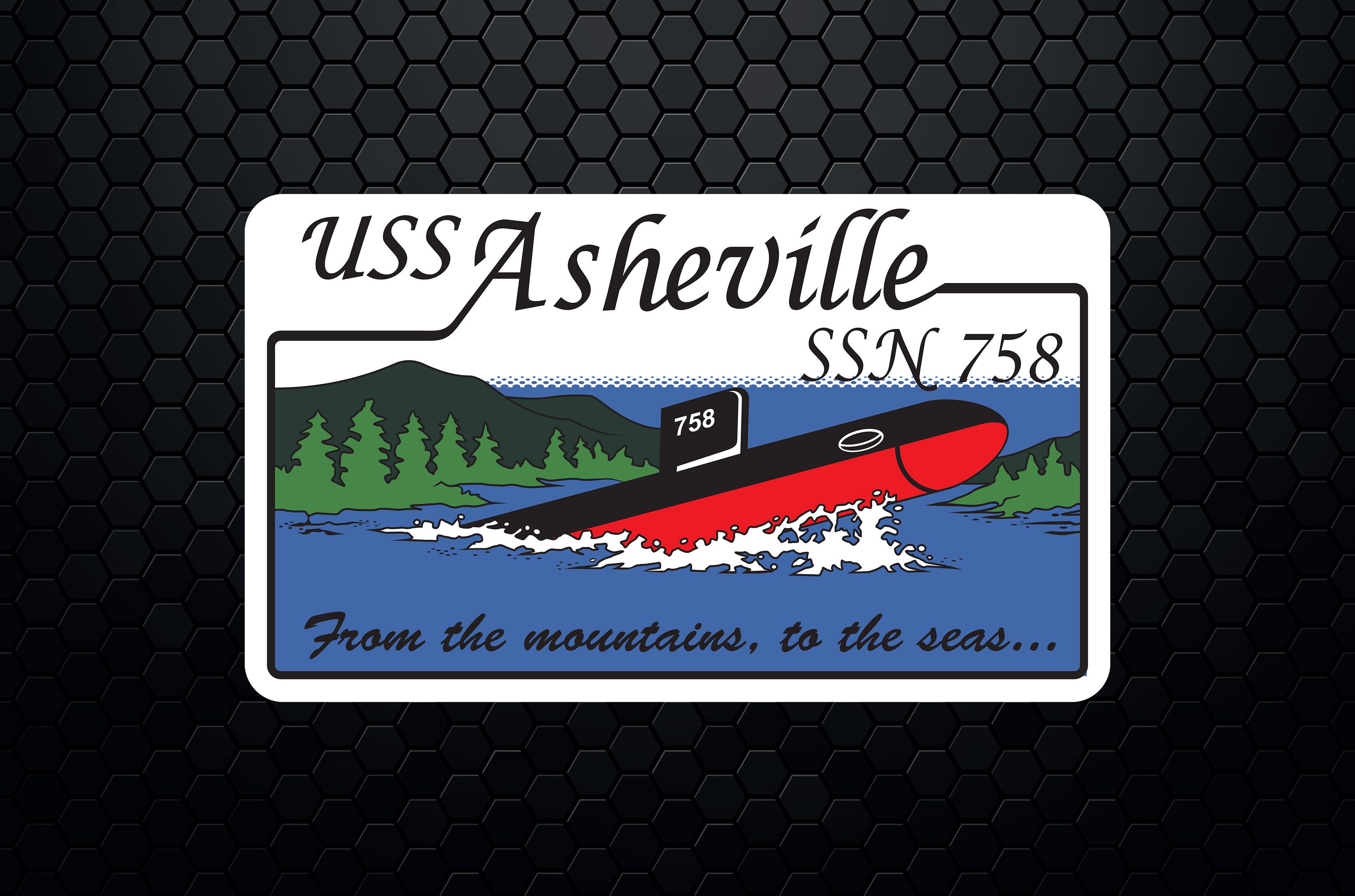 USS Asheville SSN758 Attack Submarine Patch Logo Decal Etsy