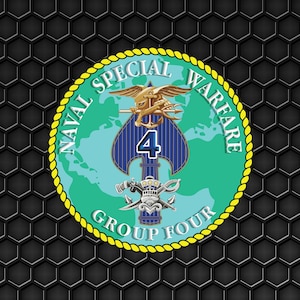 US Navy Naval Special Warfare Group 4 (NSWG-4) - Patch Pin Logo Decal Emblem Crest Insignia - Digital SVG Vector Cricut File