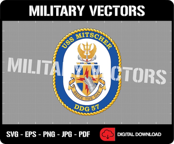 USS Mitscher DDG-57 - U.S. Navy Destroyer - Ship's Crest Logo