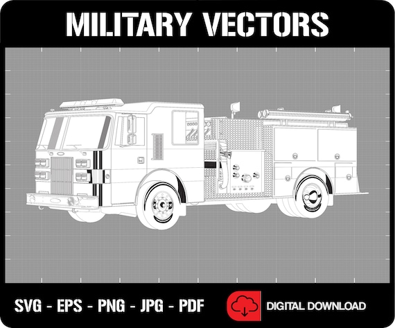 Buy Realistic Fire Engine Truck Drawing Blueprint Outline Diagram Digital  Vector Cricut Cut File Svg Png Eps Jpg Pdf Online in India - Etsy