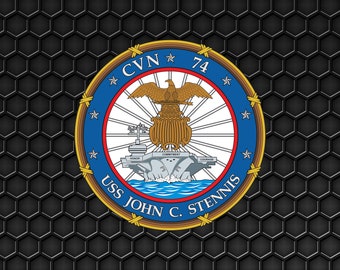 US Navy USS John C. Stennis CVN-74 Aircraft Carrier - Patch Pin Logo Decal Emblem Crest Insignia - Digital Eps Vector Cricut File