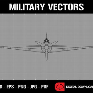 A6M Zero Fighter Aircraft Line Drawing Blueprint Outline Silhouette - Digital Vector Cricut Cut File .svg .eps .png