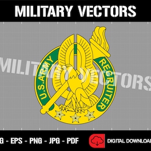 U.S. Army Recruiter Badge - Patch Pin Logo Decal Emblem Crest Insignia Award - Digital SVG Vector Cricut File