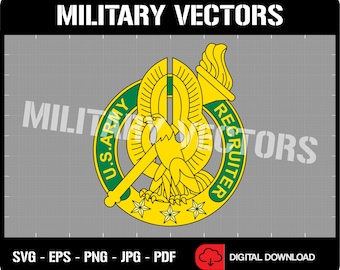 U.S. Army Recruiter Badge - Patch Pin Logo Decal Emblem Crest Insignia Award - Digital SVG Vector Cricut File