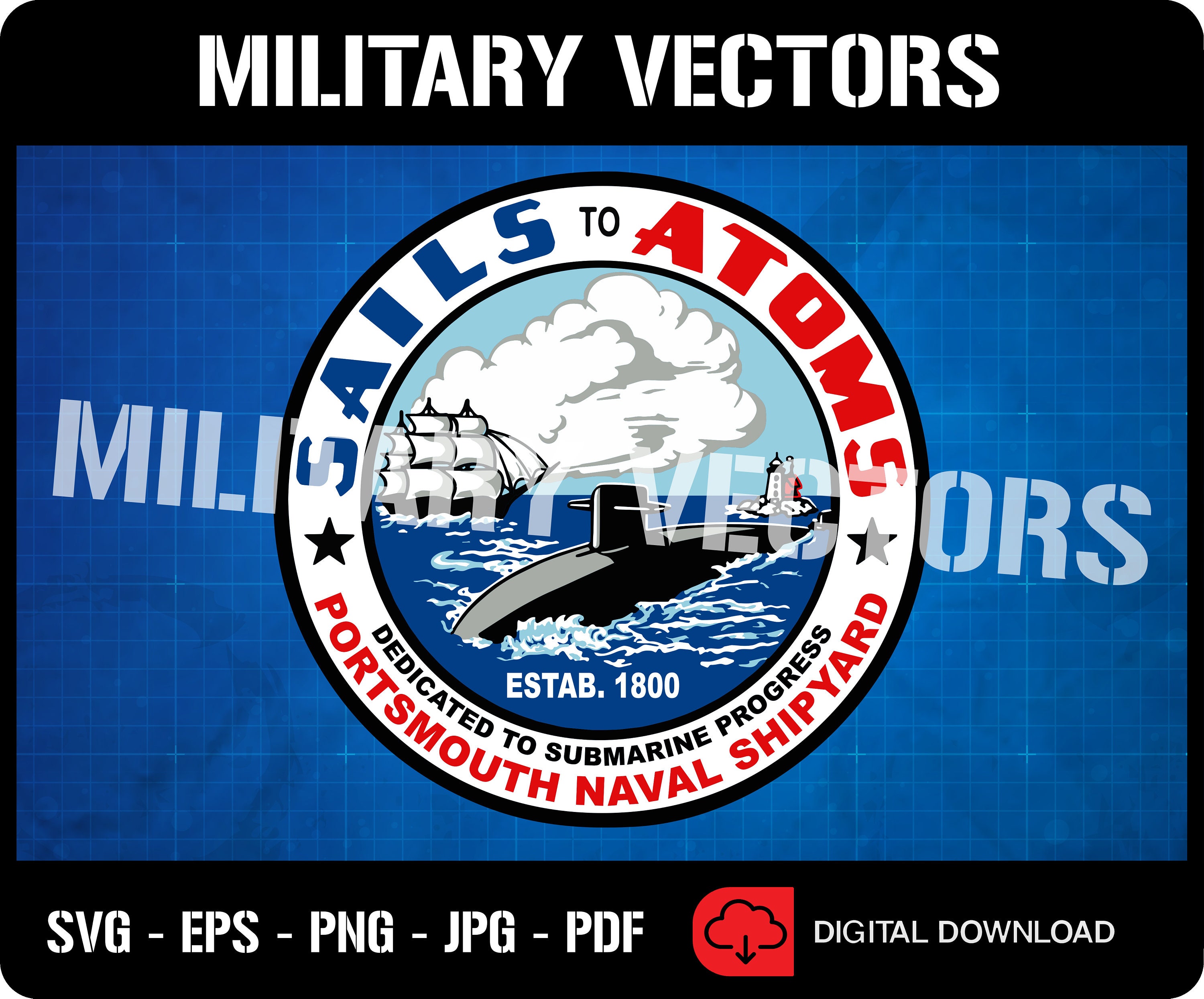 Astillero naval de Portsmouth - U.S. Navy Yard - Patch Pin Logo Decal Emblem  Crest Insignia - Digital SVG Vector Cricut File - Etsy México, image size:3000x2489