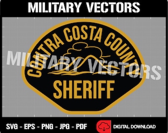 Contra Costa County Sheriff's Office - Law Enforcement - Patch Logo Decal Emblem Crest Insignia Badge - Digital SVG Vector Cricut File