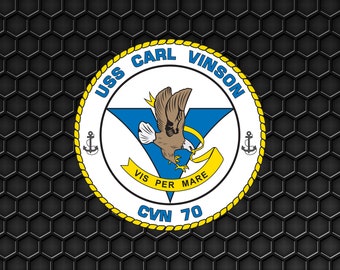 US Navy USS Carl Vinson CVN-70 Aircraft Carrier - Patch Pin Logo Decal Emblem Crest Insignia - Digital Svg Vector Cricut File