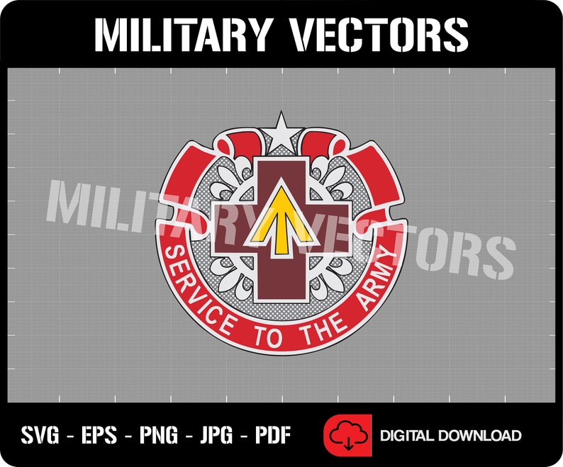 U.S. Army 13th Field Hospital Medical Corps Patch Logo Decal Emblem Crest Insignia Digital SVG Cricut Vector Cnc Cut File image 1