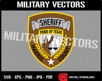 Harris County Sheriff's Office - Law Enforcement - Patch Logo Decal Emblem Crest Insignia Badge - Digital SVG Vector Cricut File