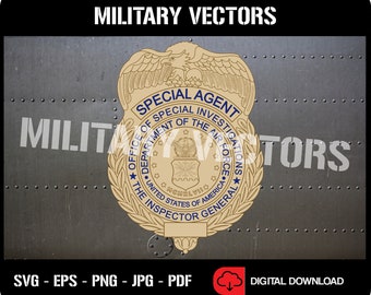 U.S. Air Force (USAF) OSI Agent Badge - Patch Pin Logo Decal Emblem Crest Insignia - Digital SVG Vector Cricut File