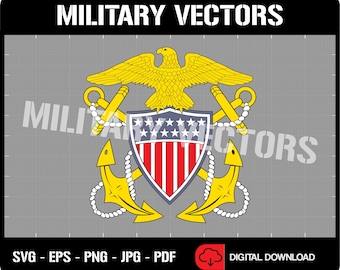 U.S. Navy Officer Badge - Patch Pin Logo Decal Emblem Crest Insignia Award - Digital SVG Vector Cricut File
