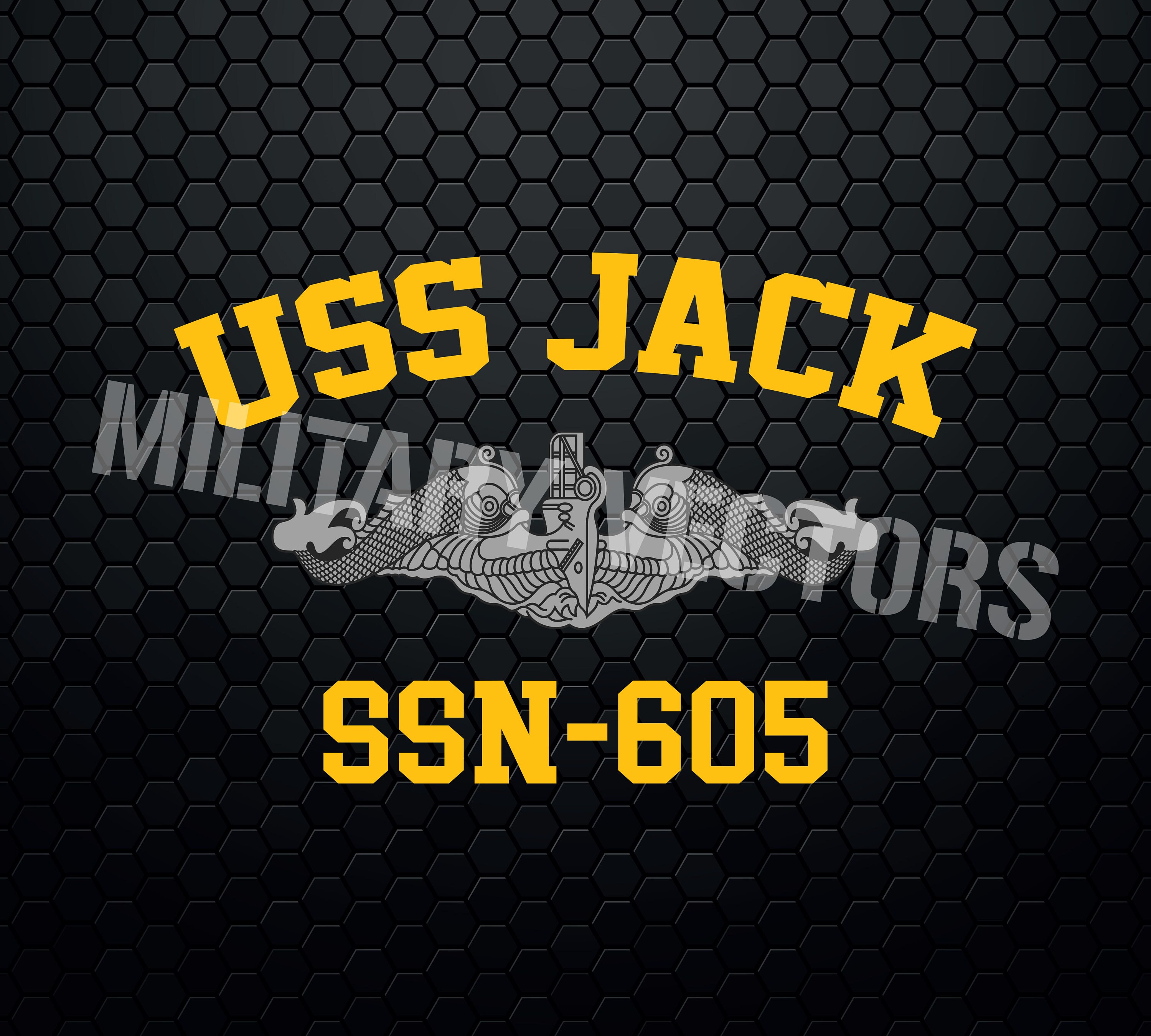 USS Jack SSN-605 - U.S. Navy Attack Submarine - Patch Pin Logo Decal ...