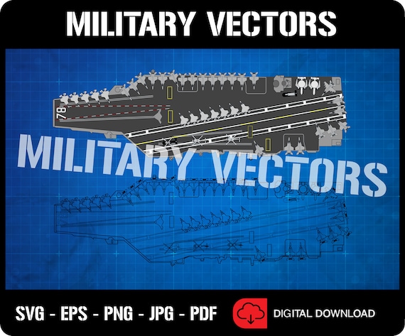 USS ジェラルド・R・フォード CVN-78 航空母艦 線画 設計図