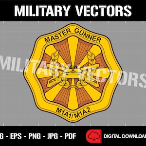 U.S. Army Master Gunner Badge - Patch Pin Logo Decal Emblem Crest Insignia Award - Digital SVG Vector Cricut File