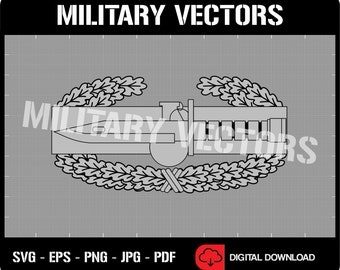 U.S. Army Combat Action Badge (CAB) - Patch Pin Logo Decal Emblem Crest Insignia Award - Digital SVG Vector Cricut File