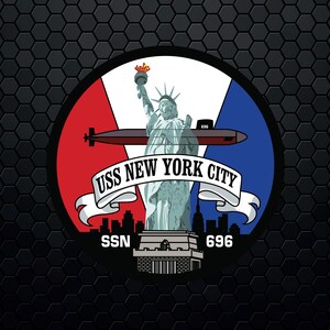 USS New York City (SSN-696) Attack Submarine - Patch Logo Decal Emblem Crest Insignia - Digital Svg Eps Vector Cricut File
