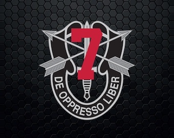 US Army 7th Special Forces Group (7th SFG) - De Oppresso Liber Patch Logo Decal Emblem Crest Insignia - Digital Svg Vector Cricut File