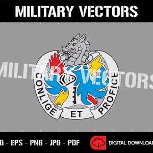 Amerikanska arméns 202:a militära underrättelsebataljon - Militär underrättelsetjänst - Patch Logo Dekal Emblem Crest Insignia - Digital SVG Vektor Cricut-fil