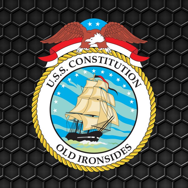 US Navy USS Constitution "Old Ironsides" - Patch Pin Logo Decal Emblem Crest Insignia - Digital Eps Vector Cricut File