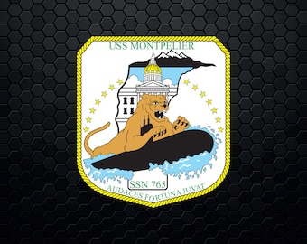 USS Montpelier (SSN-765) Attack Submarine - Patch Logo Decal Emblem Crest Insignia - Digital Svg Eps Vector Cricut File