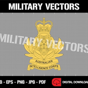Australiensiska arméns underrättelsekår (AAIC) - Militär patch logotyp dekal emblem vapensköld insignier - Digital SVG vektor Cricut-fil