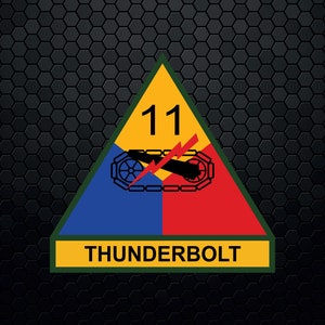 Amerikanska arméns 11:e pansardivision (11:e e.Kr.) - DUI SSI - Patch Logo Decal Emblem Crest Insignia Badge - Digital Svg Vector Cricut-fil