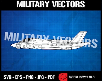 F-35B Lightning II Military Fighter Jet Outline Blueprint Diagram - Logo Decal Emblem Crest Insignia - Digital SVG Vector Drawing File