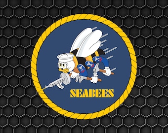 Embroidered Military Patch Navy Seabees Emblem NEW 