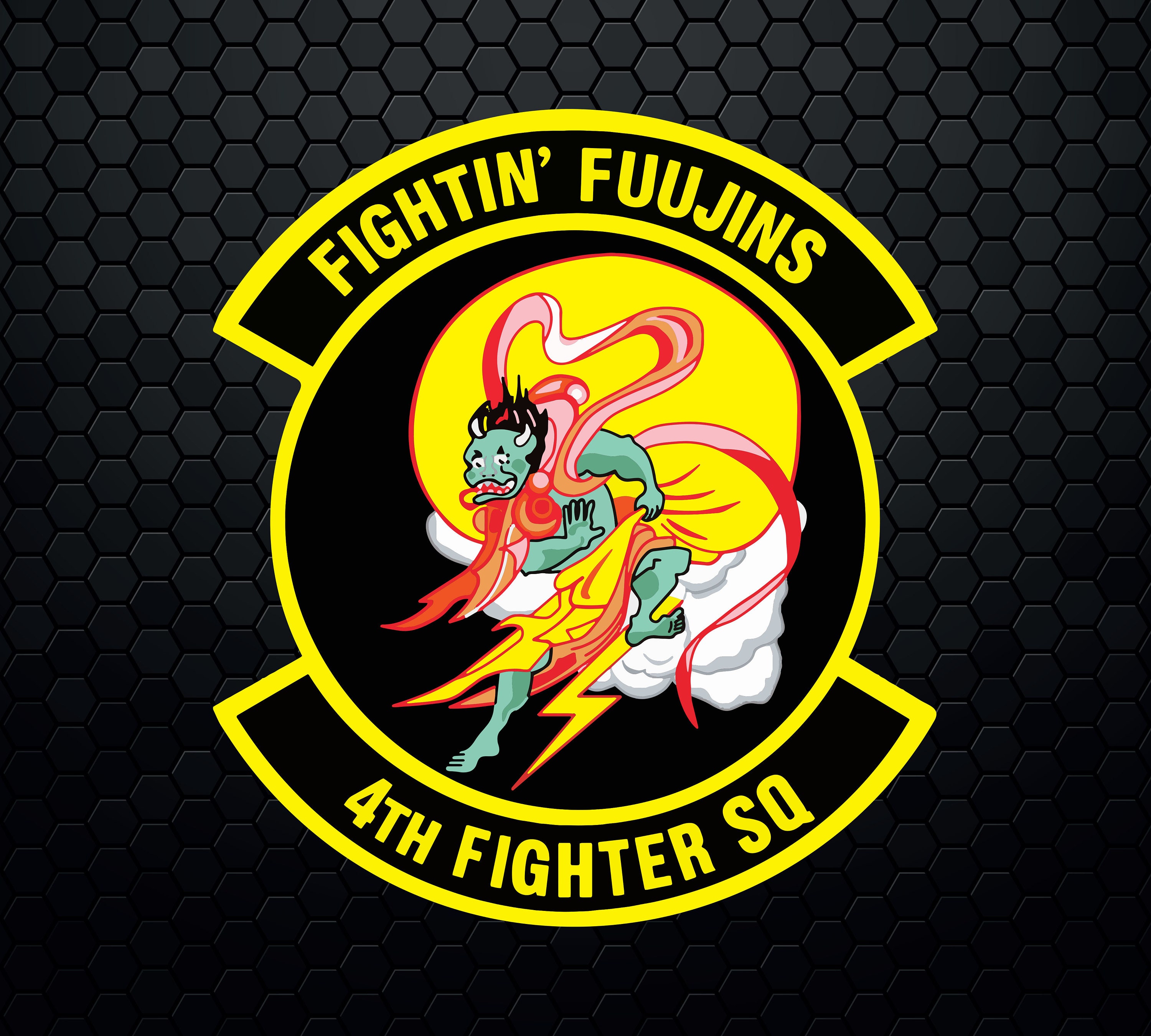 USAF 4th Fighter Squadron - Air Force 4th FS - Logo Decal Emblem Crest Insignia - Digital Svg Eps Vector Cricut File