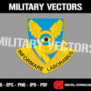 Amerikanska arméns första militära underrättelsebataljon - Militär underrättelsetjänst - Patch Logo Dekal Emblem Crest Insignia - Digital SVG Vektor Cricut-fil