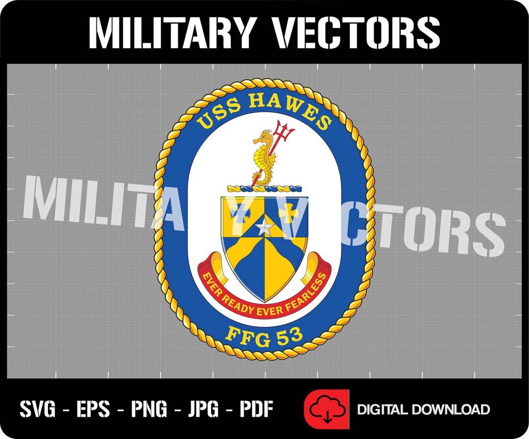USS Hawes FFG-53 Naval Frigate - Patch Logo Decal Emblem