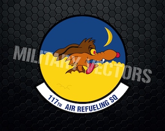 U.S. Air Force (USAF) 117th Air Refueling Squadron - Patch Logo Decal Emblem Crest Insignia - Digital Svg Vector Cricut File