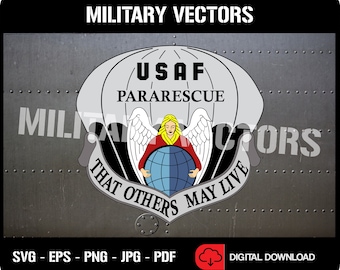 U.S. Air Force (USAF) Pararescue - Pararescuemen PJs - Patch Logo Decal Emblem Crest Insignia - Digital SVG Vector Cricut File