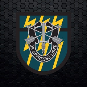 12º Grupo de Fuerzas Especiales del Ejército de ee.UU. (12th SFG) - Beret Flash Patch Logo Decal Emblem Crest Insignia - Digital Svg Vector Cricut File