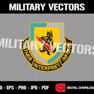 Amerikanska arméns 134:e militära underrättelsebataljon - Militär underrättelsetjänst - Patch Logo Dekal Emblem Crest Insignia - Digital SVG Vektor Cricut-fil