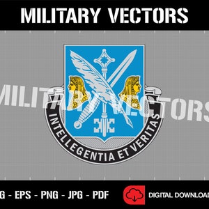 Amerikanska arméns 260:e militära underrättelsebataljon - Militär underrättelsetjänst - Patch Logo Dekal Emblem Crest Insignia - Digital SVG Vektor Cricut-fil