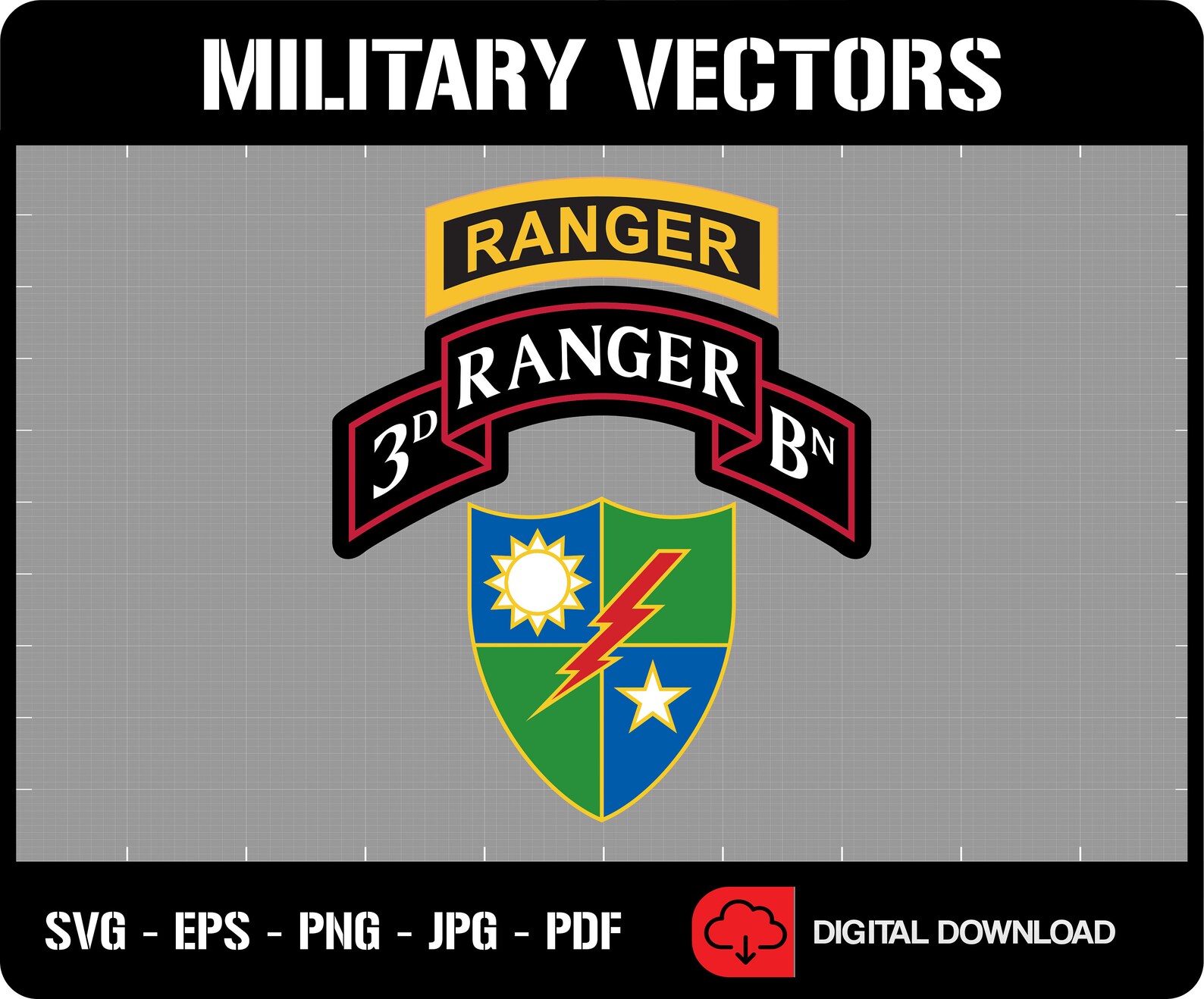 3rd Ranger Battalion - U.S. Army Rangers - RLTW - Patch Logo Decal ...