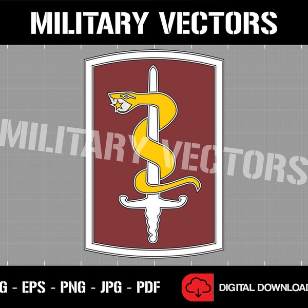 U.S. Army 30th Medical Command - Medical Corps Patch Logo Decal Emblem Crest Insignia - Digital SVG Cricut Vector Cnc Cut File