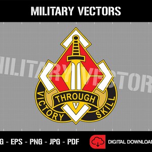 Amerikanska arméns manöverstödscenter för excellens (MSCOE) - Patch Pin Logo Decal Emblem Crest Insignia - Digital SVG Vector Cricut-fil